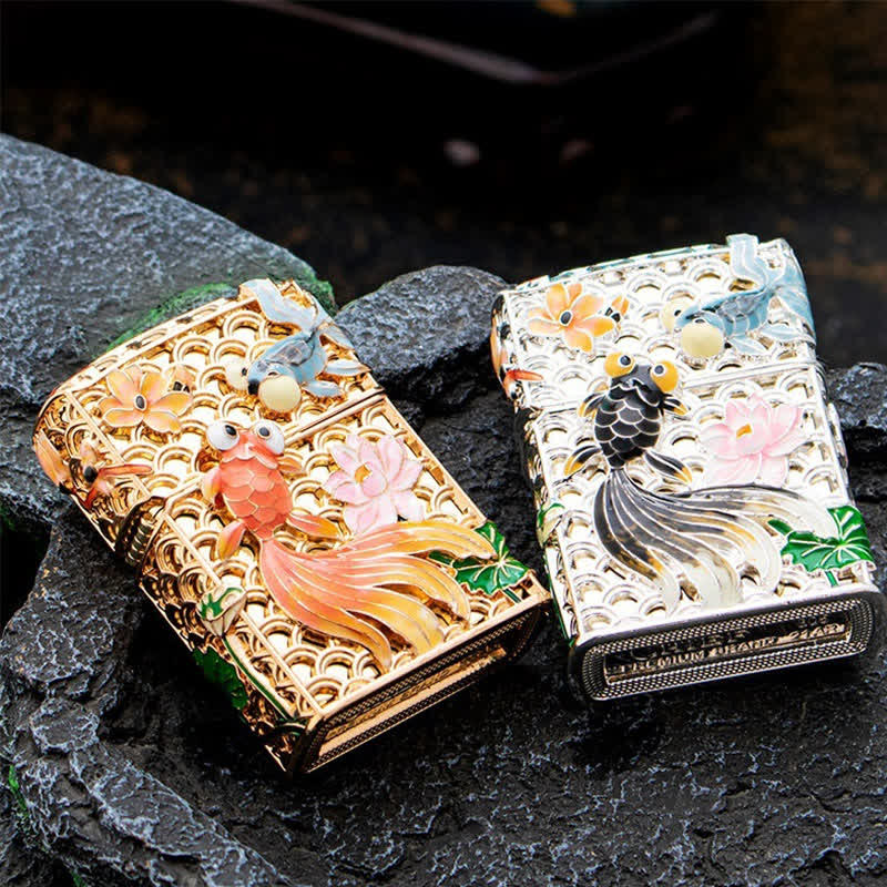 Luminous Goldfish Flower Refillable Kerosene Lighter