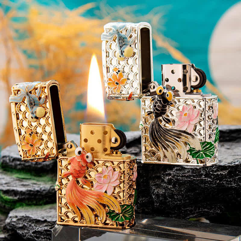 Luminous Goldfish Flower Refillable Kerosene Lighter