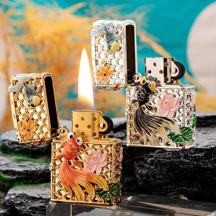 Luminous Goldfish Flower Refillable Kerosene Lighter