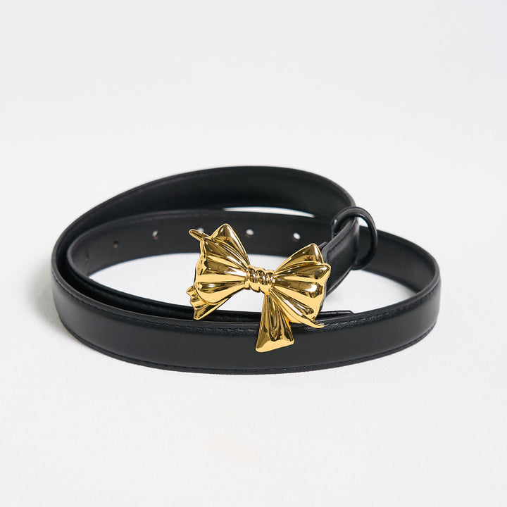Women's Western Cowgirl Bowknot Buckle Leather Belt