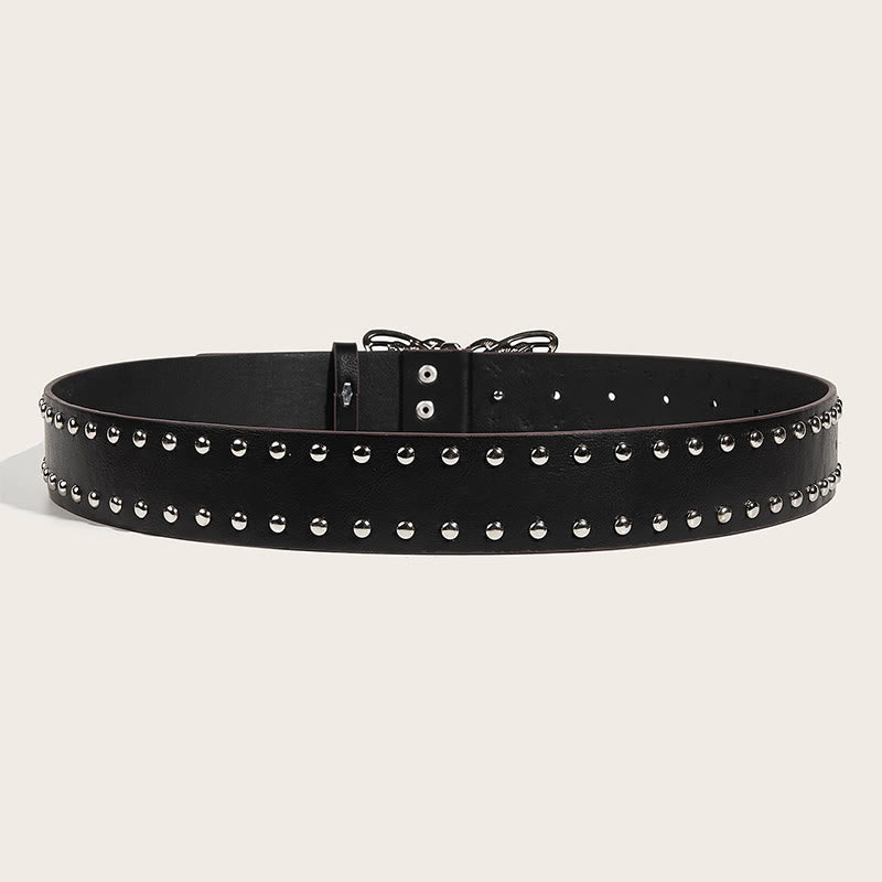 Women's Western Cowgirl Studded Butterfly Buckle Leather Belt