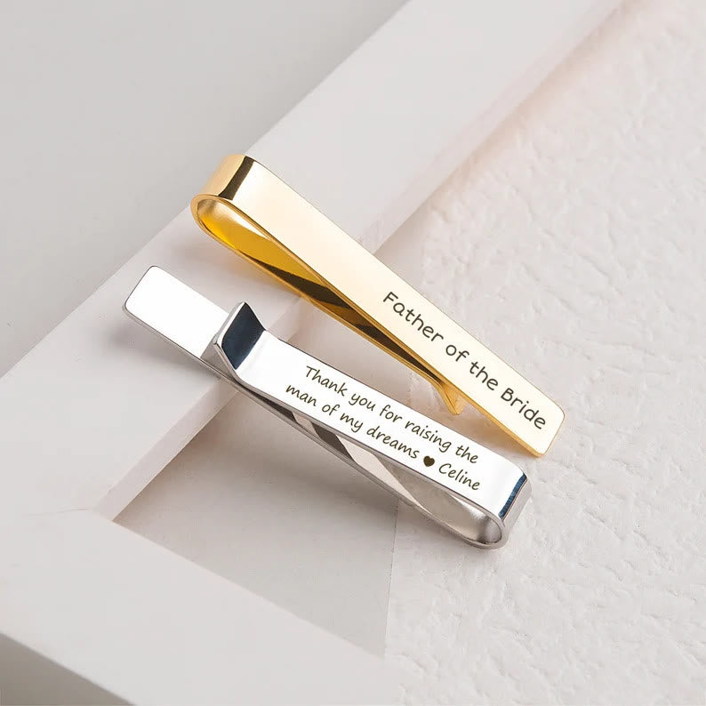 Custom Your Text Wedding Tie Bar For Neckties - image 0