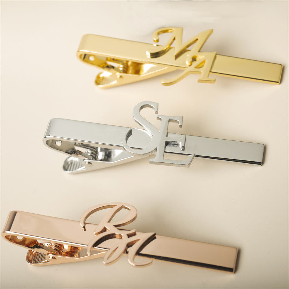 Custom Your Initial Letter Wedding Tie Bar For Neckties - image 8
