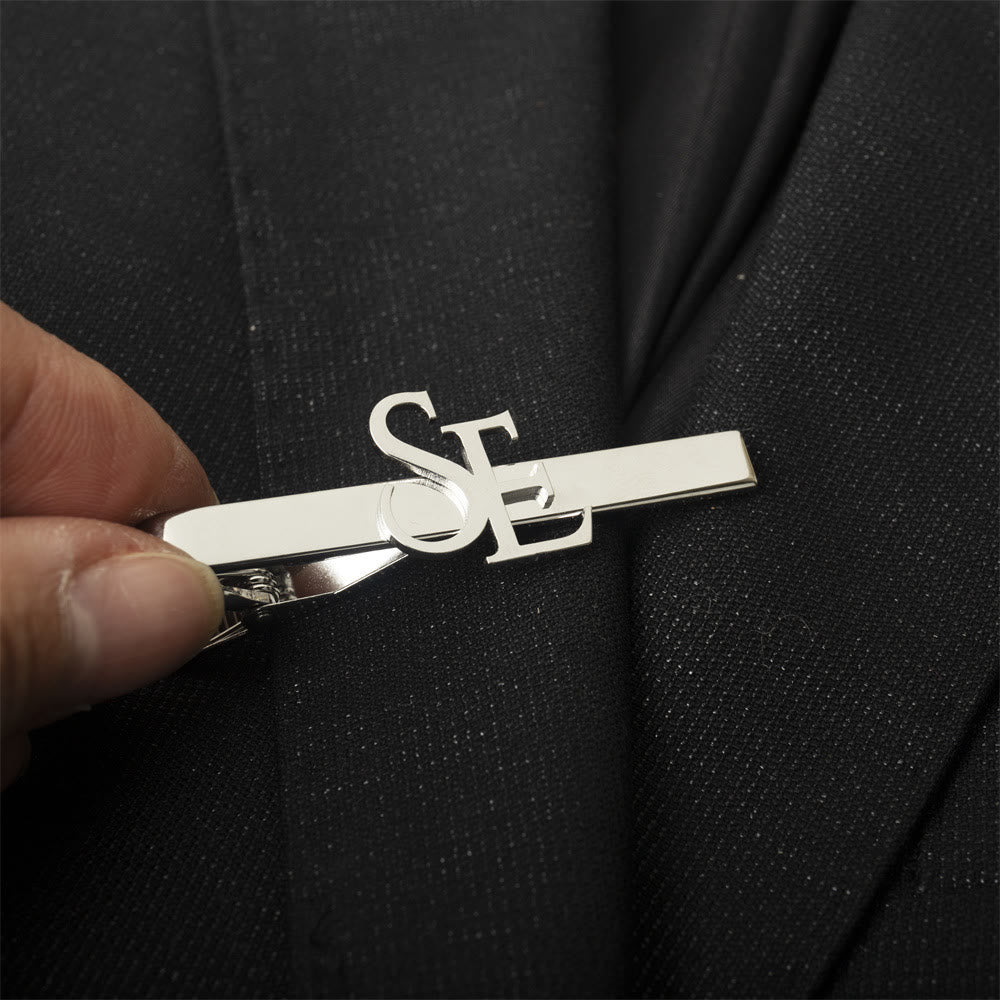 Custom Your Initial Letter Wedding Tie Bar For Neckties - image 4