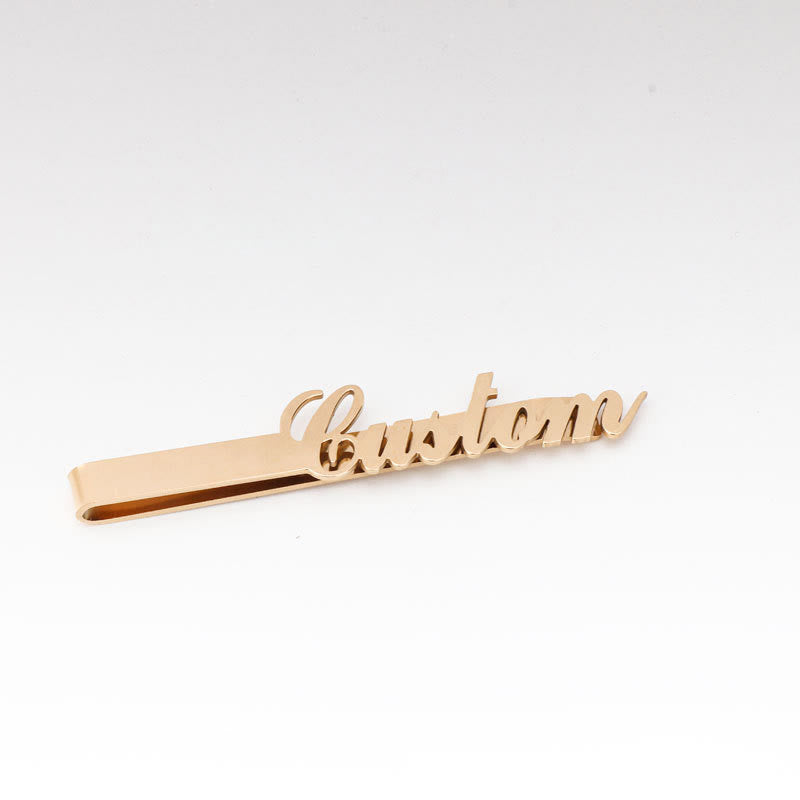 Custom Your Name Wedding Tie Bar For Suit - Rose Gold - image 9