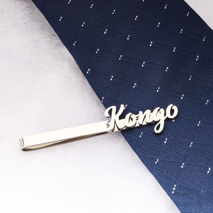 Custom Your Name Wedding Tie Bar For Suit - Silver - image 5