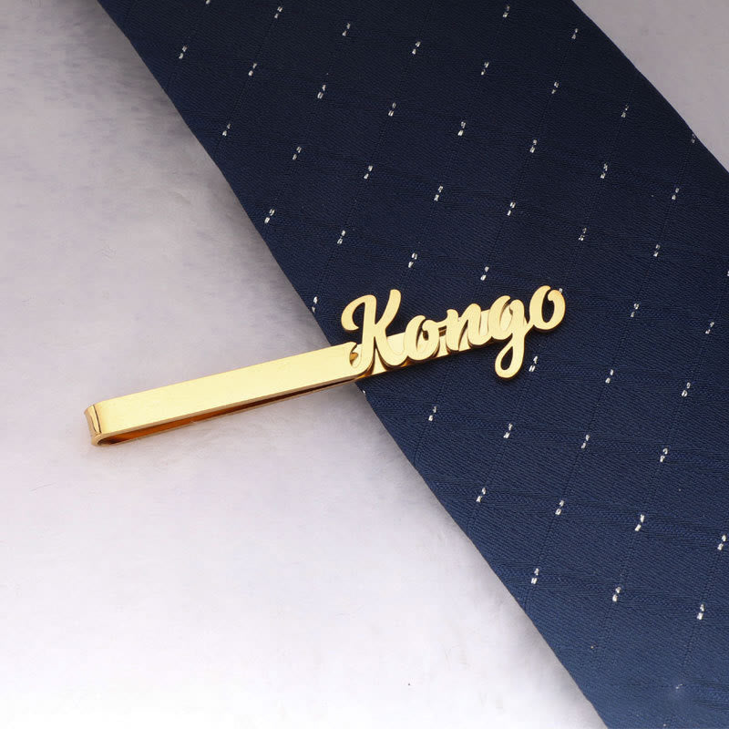 Custom Your Name Wedding Tie Bar For Suit - image 3