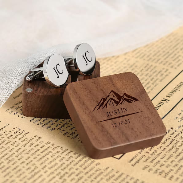 Custom Your Text Wedding Tie Bar Cufflinks For Mens Wear - image 1