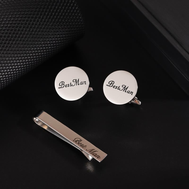 3pcs Set Groomsman Tie Clip For Wedding Suit - Best Man - image 1