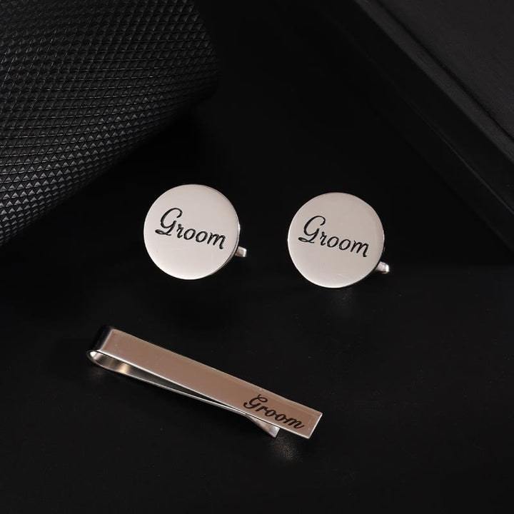 3pcs Set Groomsman Tie Clip For Wedding Suit
