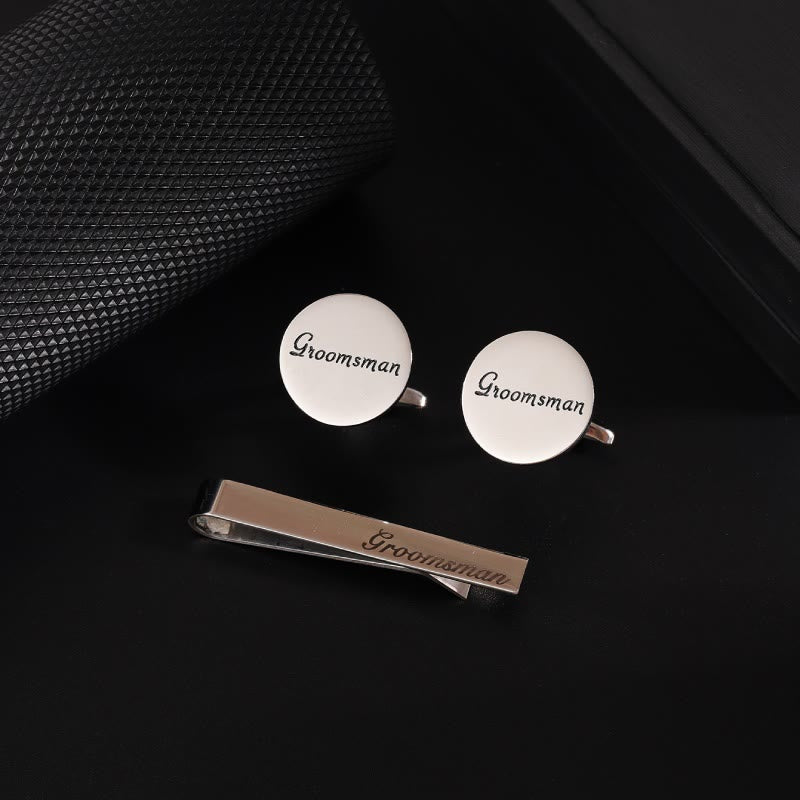 3pcs Set Groomsman Tie Clip For Wedding Suit