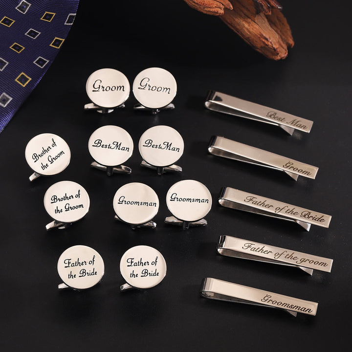 3pcs Set Groomsman Tie Clip For Wedding Suit