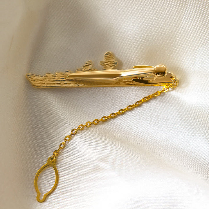 Warship Shape With Anchor Tie Clip For Suit - image 1