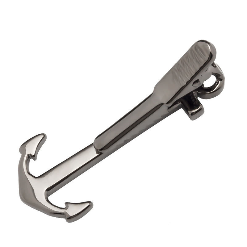 Dark Gray Anchor Tie Bar For Men's Wear - image 5