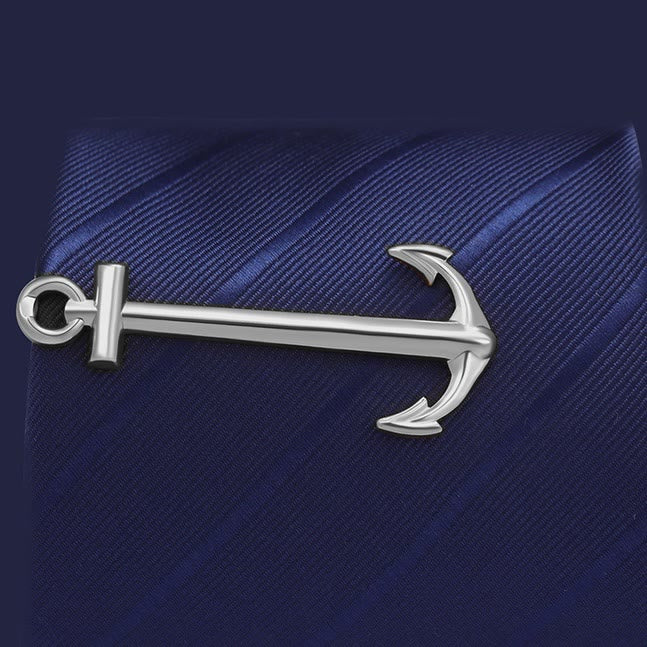 Dark Gray Anchor Tie Bar For Men's Wear - Dark Gray Anchor Tie Bar - image 0