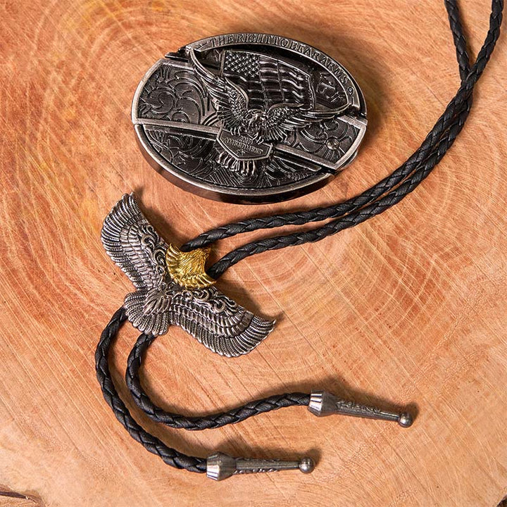 Eagle Flag DIY Hidden Knife Belt Buckle With Eagle Bolo Tie Bundle Set - image 2