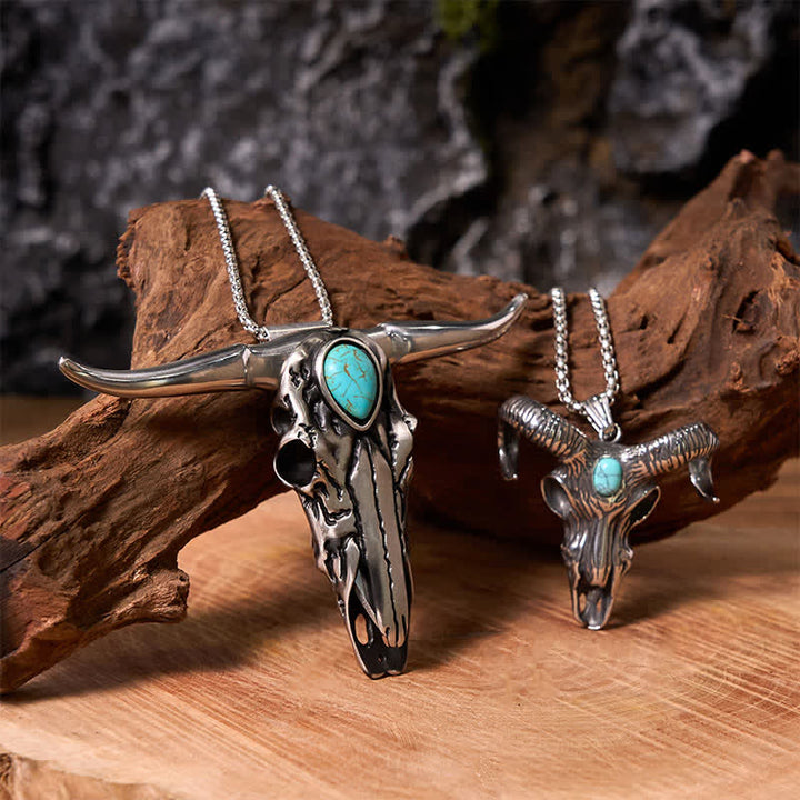 Longhorn Bull Pendant Turquoise Ram Horn Head Necklace Bundle Set (PRE-SALE) - image 2