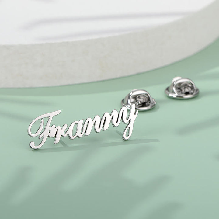 Custom Your Name Brooch Stainless Steel Suit Accessories