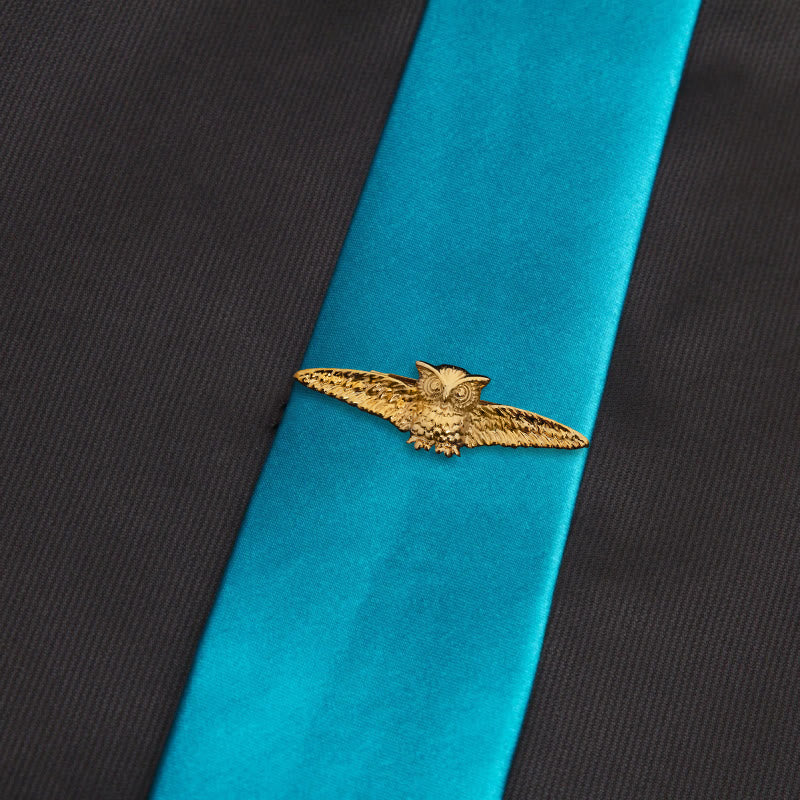 Gold Flying Owl Tie Bar For Men's Wear