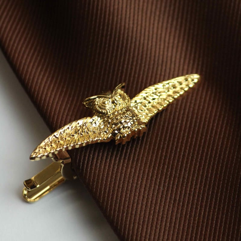 Gold Flying Owl Tie Bar For Men's Wear