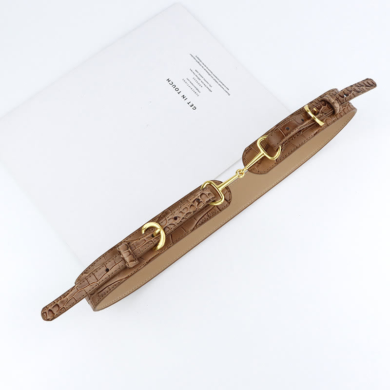 Vintage Crocodile Pattern Belt Snaffle Bit Belt - image 2