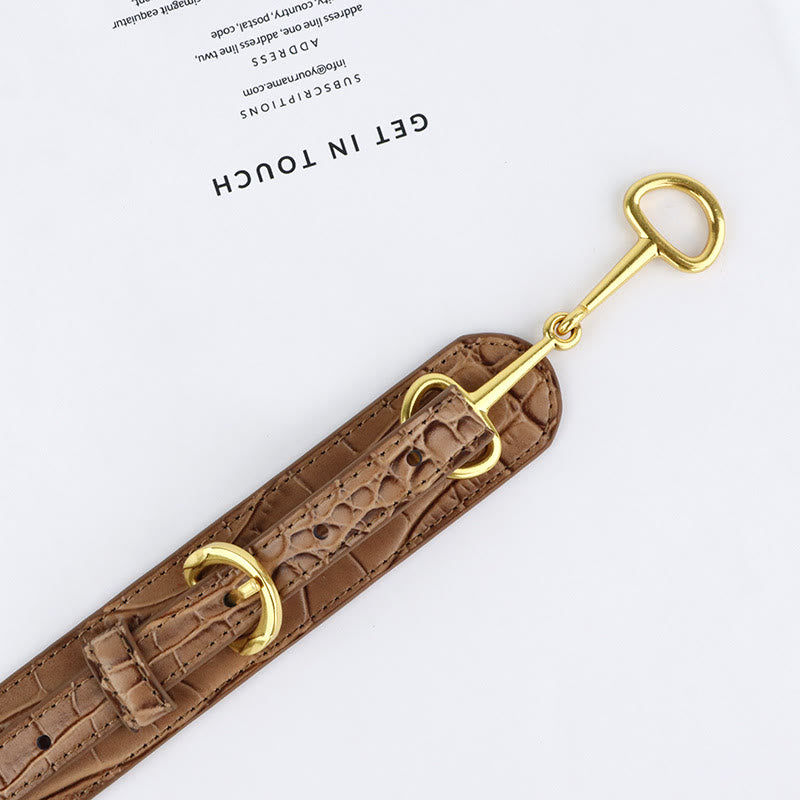 Vintage Crocodile Pattern Belt Snaffle Bit Belt - image 3