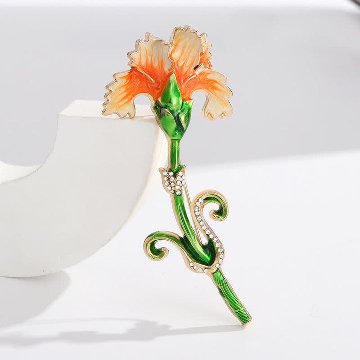 Women's Lovely Enameled Carnation Brooch
