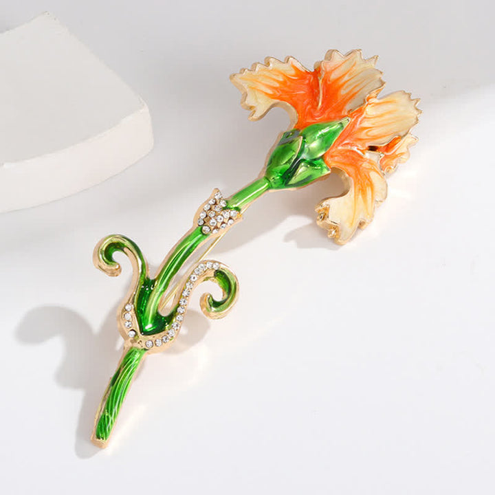 Women's Lovely Enameled Carnation Brooch