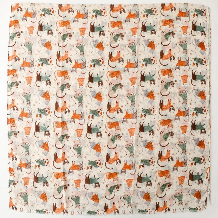 Women's Cat Kitten Printed Lightweight Thin Scarf