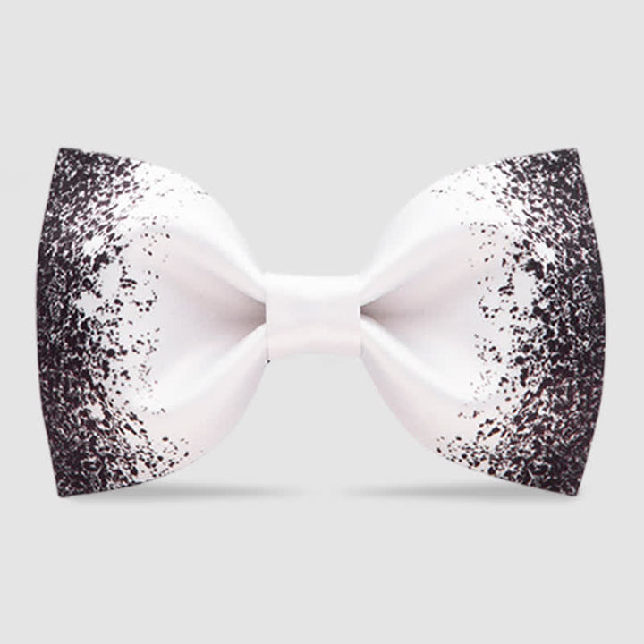 Men's Black White Resplendent Night Sky Bow Tie