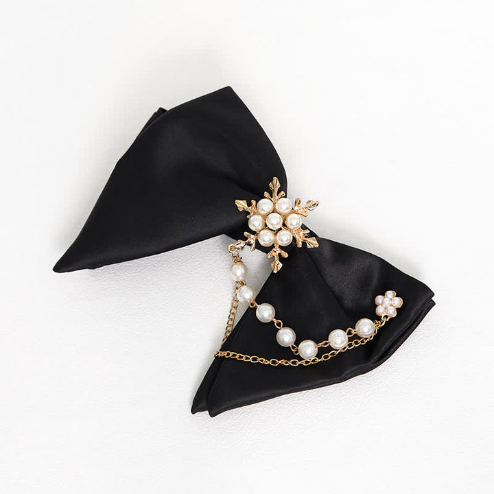 Men's Black White Oversized Pointed Bow Tie - image 6