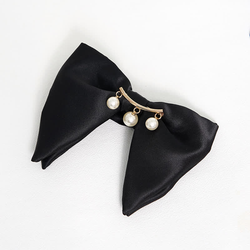 Men's Black White Oversized Pointed Bow Tie - image 8