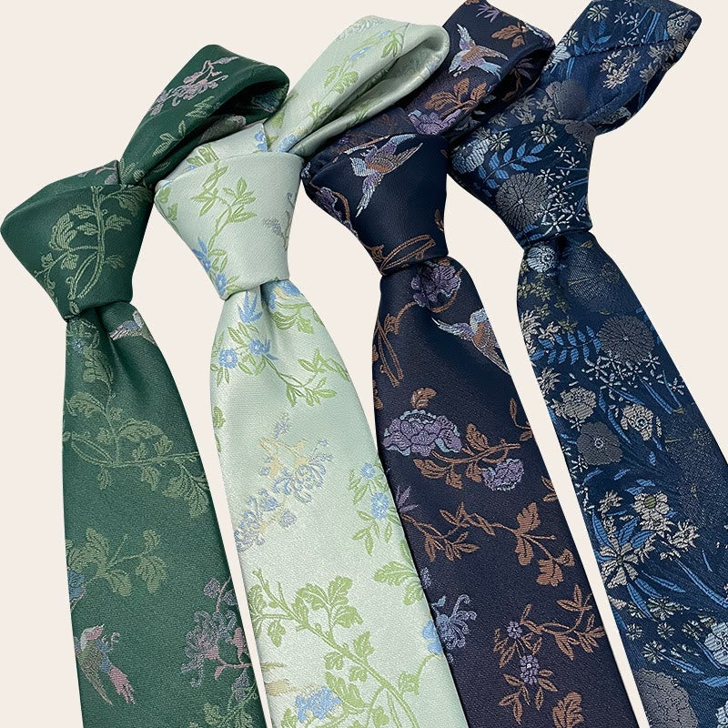 Men's Holiday Style Floral Polyester Necktie - image 1