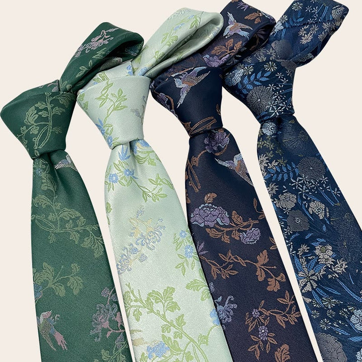 Men's Holiday Style Floral Polyester Necktie - image 1