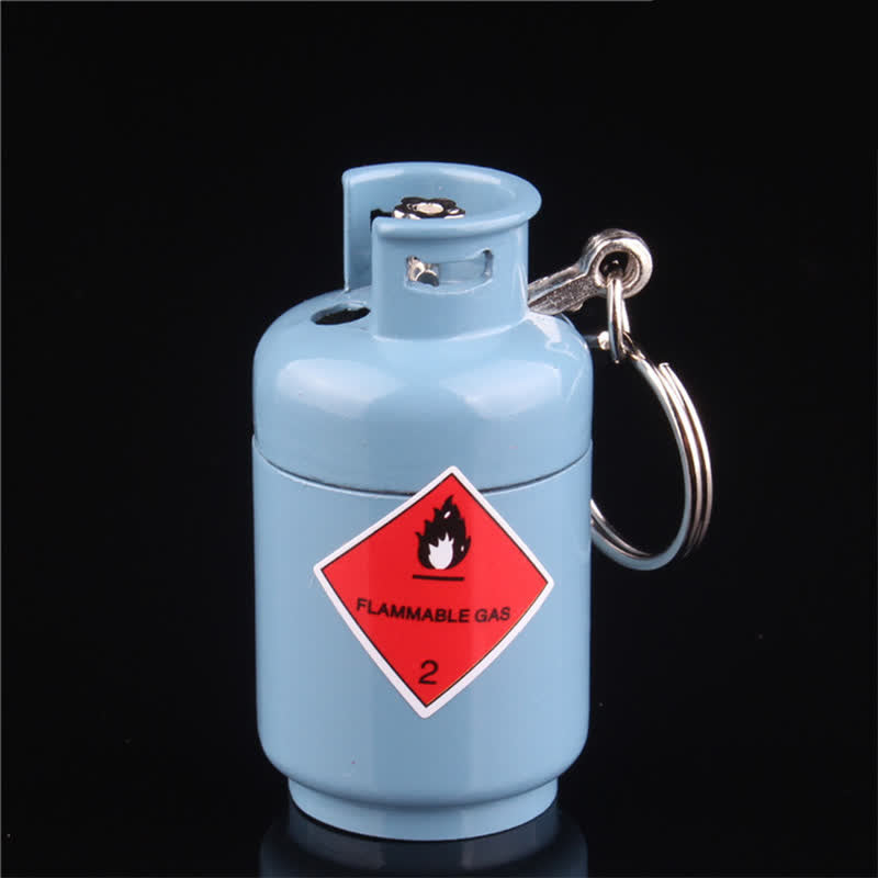 Creative Innovative Shape Mini Metal Butane Lighter - Blue Gas Tank - image 13