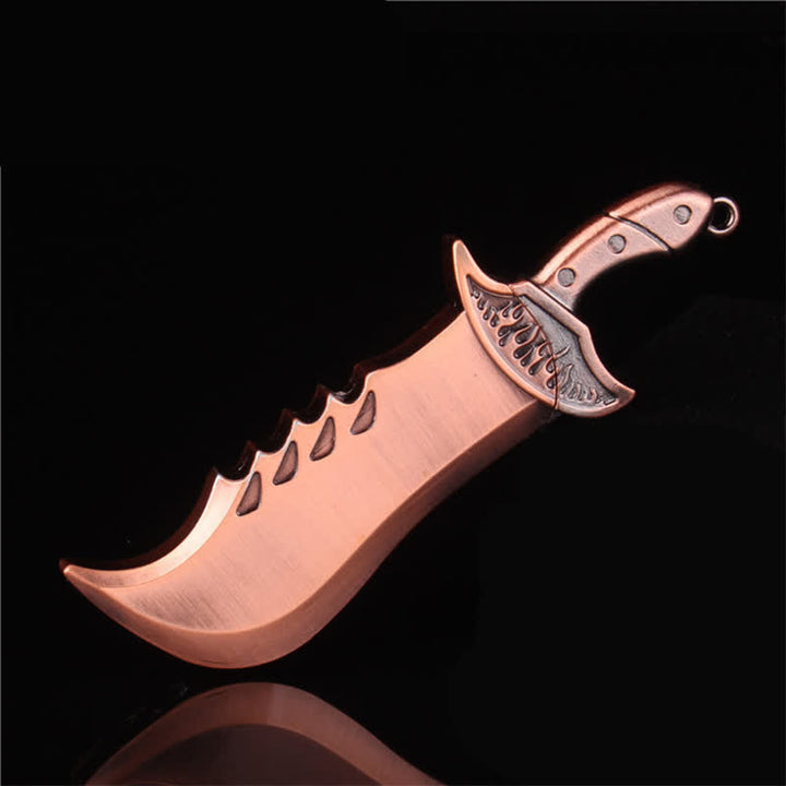 Creative Innovative Shape Mini Metal Butane Lighter - Red Bronze Knife - image 18