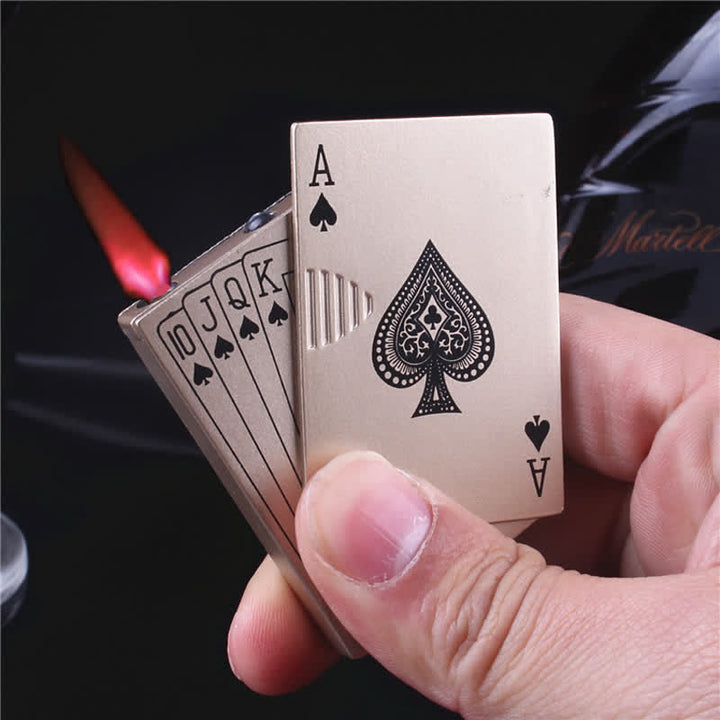 Creative Innovative Shape Mini Metal Butane Lighter - Poker - image 3
