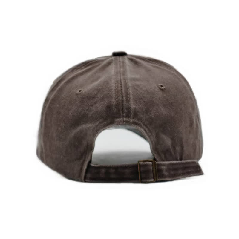 Shark Embroidered Retro Frayed Edge Washed Baseball Cap - image 12