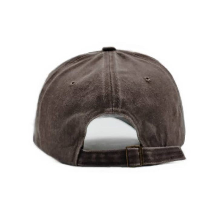 Shark Embroidered Retro Frayed Edge Washed Baseball Cap - image 12