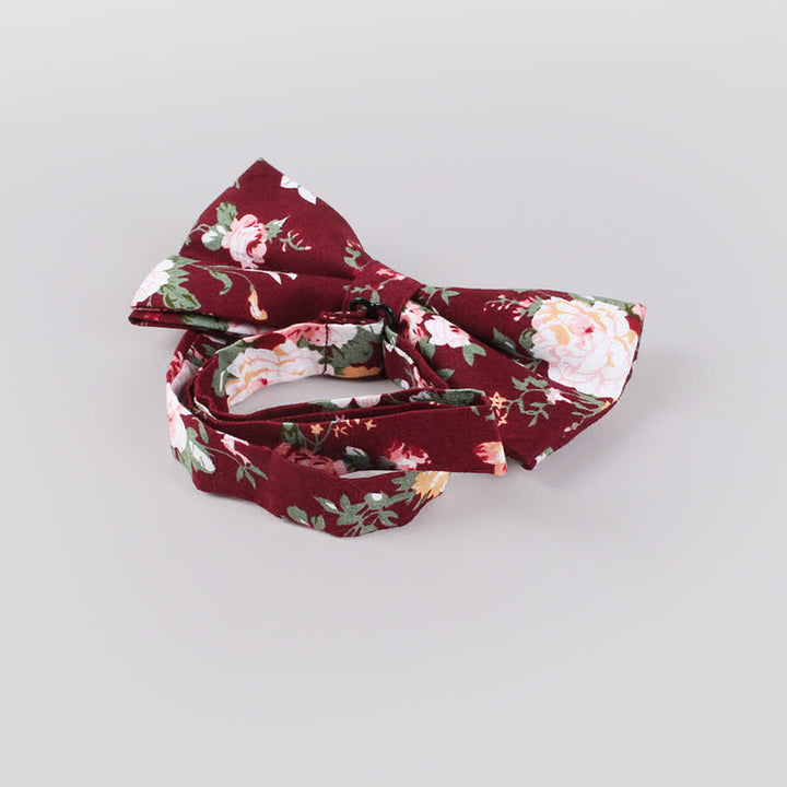 Men's Cotton Forest Floral Printing Bow Tie - image 13