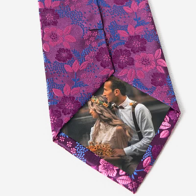 2Pcs Men's Plum Blossoms Floral Necktie Set - image 3