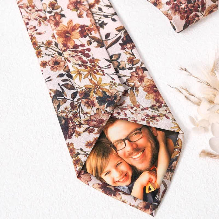 Men's Casual Orange & Ivory Flowers Necktie - image 4