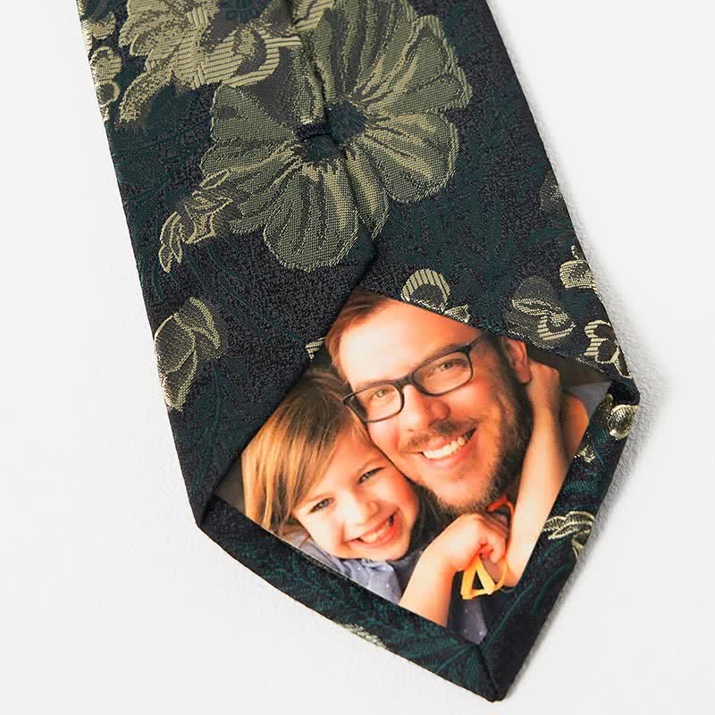 Men's Pine Forest Green Floral Necktie Pocket Square - image 5