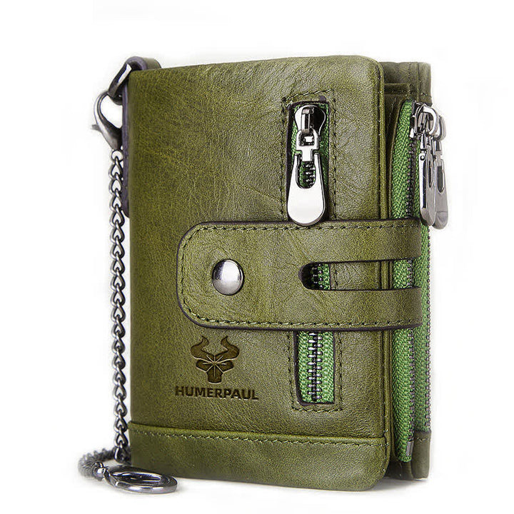 RFID Multifunctional Large Capacity Genuine Leather Wallet