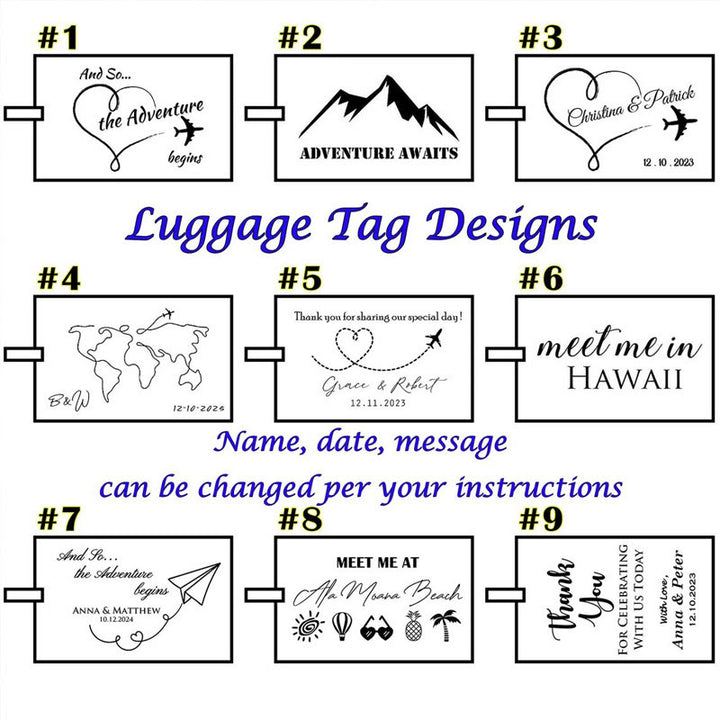 One-Sided Custom Your Text Travel Leather Luggage Tag