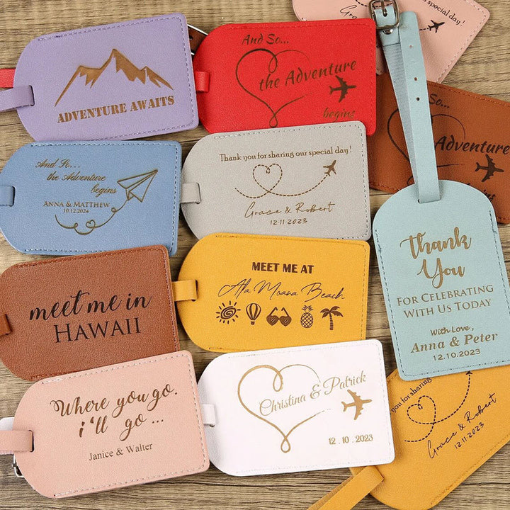 One-Sided Custom Your Text Travel Leather Luggage Tag
