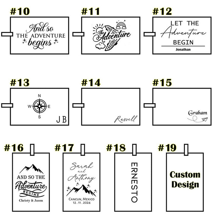 One-Sided Custom Your Text Travel Leather Luggage Tag