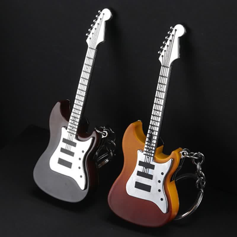 Guitar Shaped Inflatable Butane Lighter Keychain