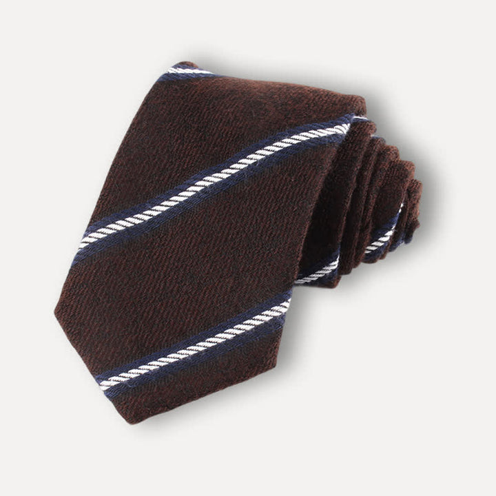 Men's British Soft Wool-like Striped Necktie - Style #6 - image 7