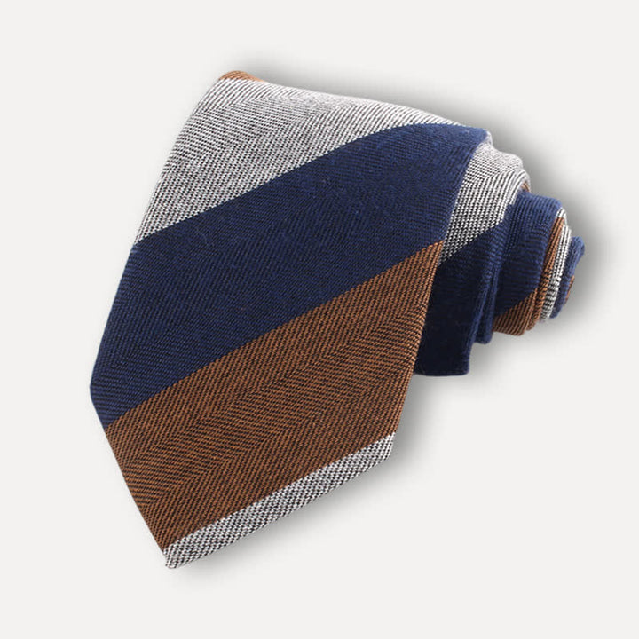 Men's British Soft Wool-like Striped Necktie - Style #3 - image 4